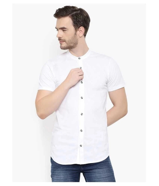 Glito Cotton Blend White Shirt Single - None