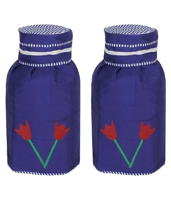 E-Retailer Set of 2 Polyester Blue Cylinder Cover - Blue