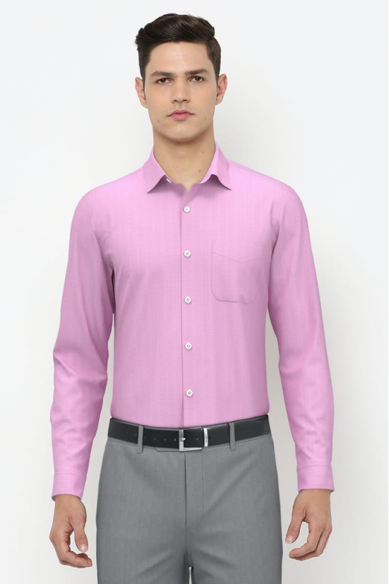 Men Pink Slim Fit Formal Full Sleeves Formal Shirt