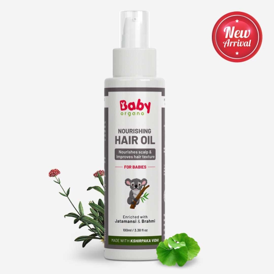 BabyOrgano Nourishing Hair Oil For Babies (0 to 3 Years) | Made with Ksheer Paak Vidhi | Enriched With Jatamansi & Brahmi  | Ayurvedic Baby Hair Oil | Safe for Babies