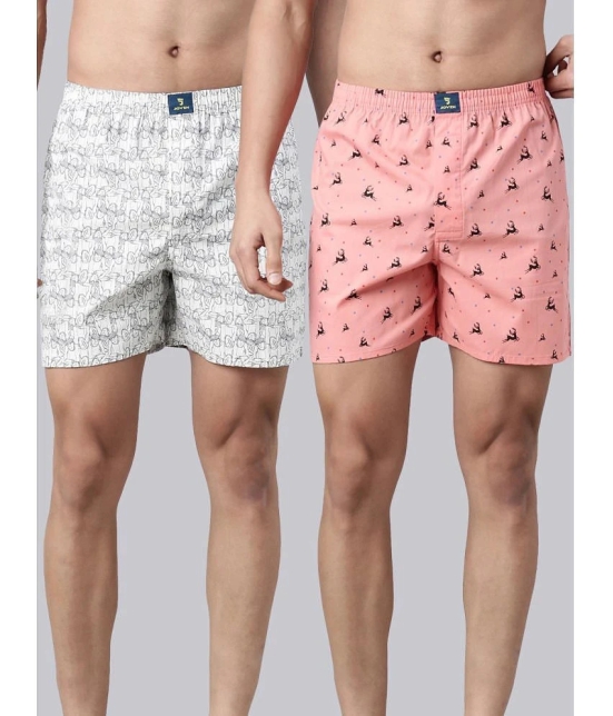 Joven Peach Cotton Mens Boxer- ( Pack of 2 ) - None