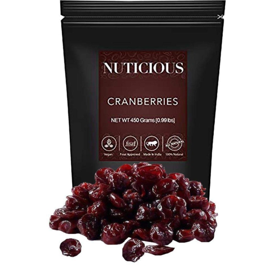 Nuticious All Natural Dried Cranberries- 450 g (Vegan /Nuts ,Seeds& Berries /Helathy Food