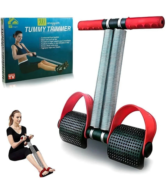 Manogyam RED BLACK Tummy Trimmer DOUBLE Steel Spring Burn Off Calories & Tone Your Muscles Ab Exerciser  (Red, Black)