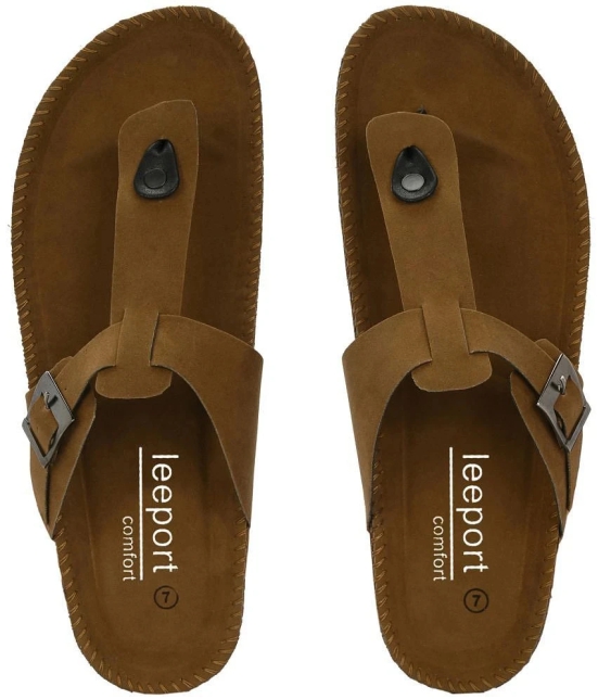 Leeport Camel Mens Thong Flip Flop - None