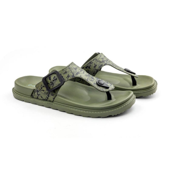 VKC Debon Men's T Strap Footwear DG9939  Military Green Color
