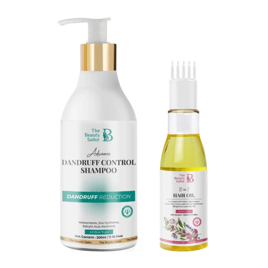 Combo of Dandruff Control Shampoo - 300ml and 10 in 1 Hair Oil - 100ml