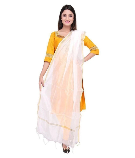 Raj White Chanderi Dupatta