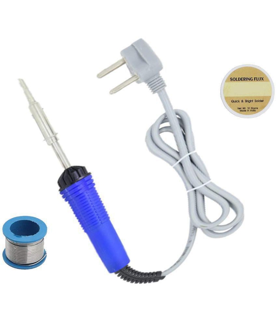 ALDECO: ( 3 in 1 ) 25 Watt Soldering Iron Kit With-Blue Iron, Wire, Flux