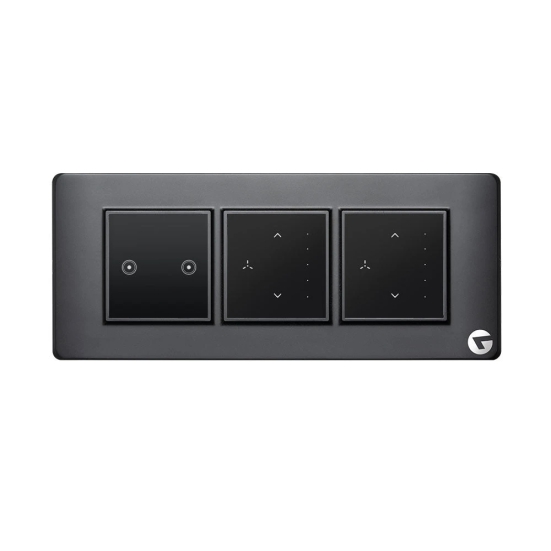 L&G Smart Touch Switch Board| Designed By German Engineers (Size: 6M- 220 X 90 X 45 Mm)-Black / Plastic