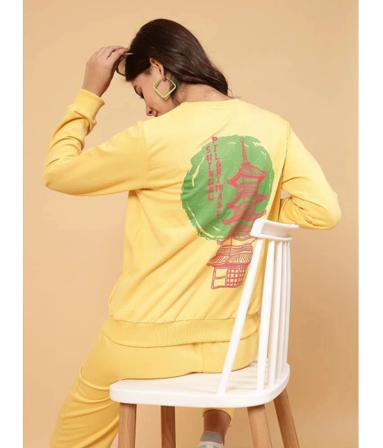 Rigo Yellow Fleece Printed Tracksuit - Pack of 1 - None