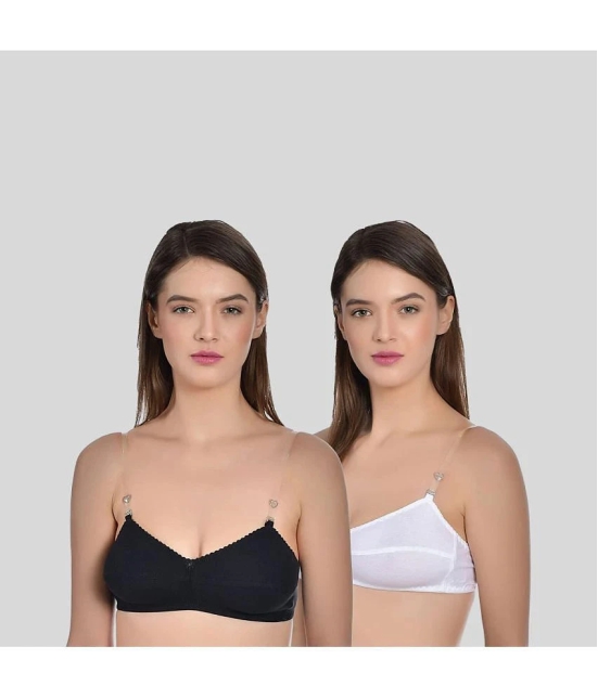 AIMLY - Multicolor Cotton Blend Non Padded Womens Everyday Bra ( Pack of 2 ) - None