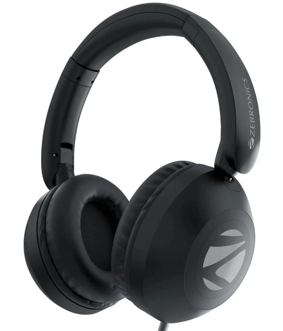 Zebronics Zeb-Boom (Wired) 3.5 mm Wired Headphone Over Ear 0 Hours Playback Powerfull bass IPX4(Splash & Sweat Proof) Black