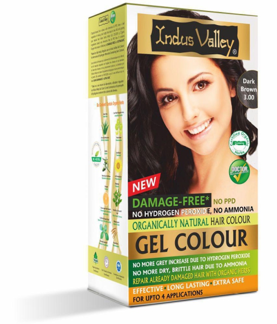 Indus Valley Organically Natural Hair Color No Ammonia Hair Colour, Gel Hair Color Dark Brown 3.00