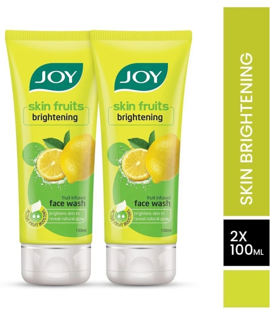 Joy Skin Brightening Lemon Face Wash with Vitamin C For Glowing Skin 200ml, (Pack of 2 X 100ml)