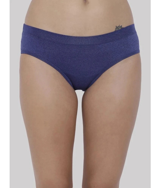 BASIICS By La Intimo - Navy Blue BCPHP03 Polyester Self Design Womens Briefs ( Pack of 1 ) - None