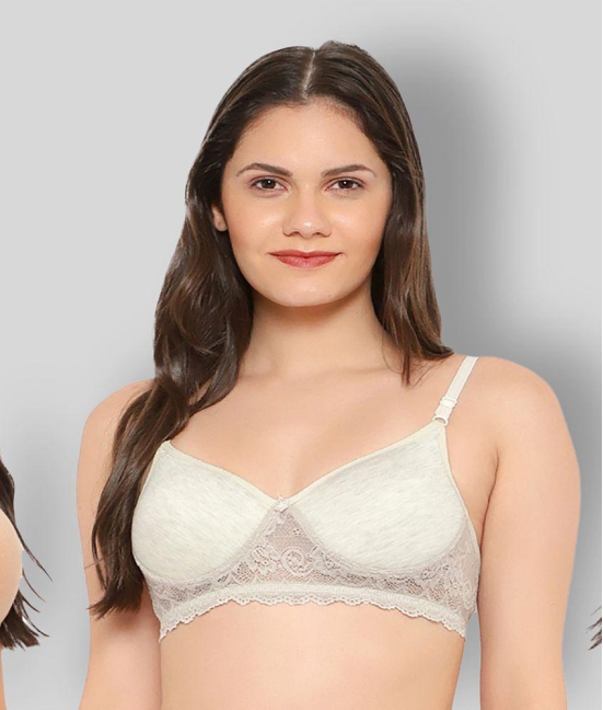 KYODO - Multicolor Cotton Lightly Padded Womens Everyday Bra ( Pack of 3 ) - 40B