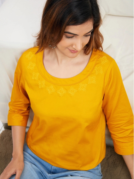 Illuminate 'Pure Cotton' Embroidered Top-XL