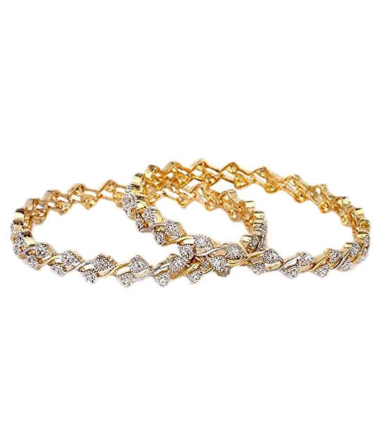 YouBella Multicolor American Diamond Gold Plated Bangle Set - 2 Piece - 2.4