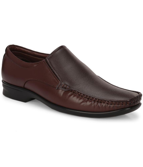 Leeport Brown Mens Slip On Formal Shoes - None