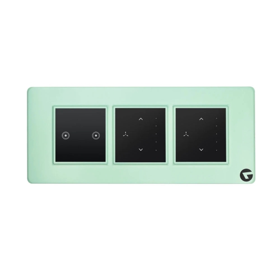 L&G Smart Touch Switch Board| Designed By German Engineers (Size: 6M- 220 X 90 X 45 Mm)-Green / Plastic