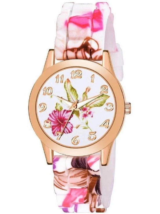 Rhonium Multicolor PU Analog Womens Watch