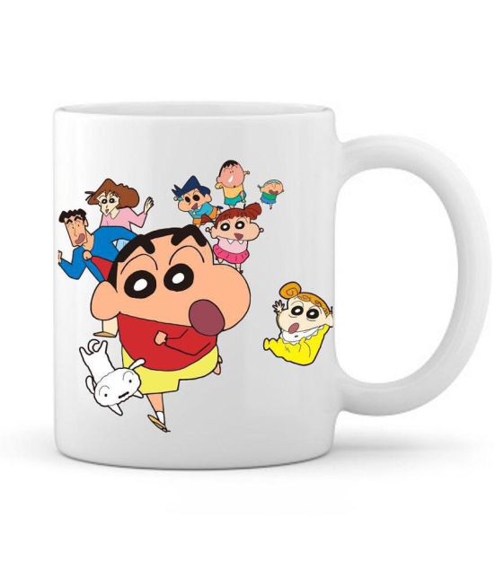 thrifkart Shinchan Cartoon Mug Ceramic Coffee Mug 1 Pcs 350 mL - White