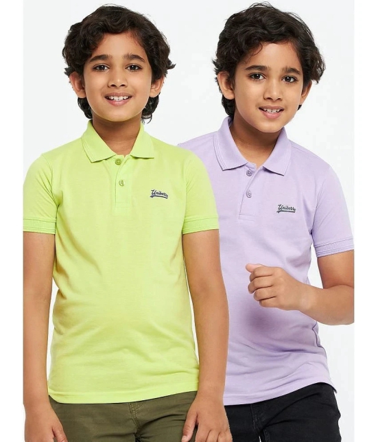 UNIBERRY - Lemon Cotton Blend Boys Polo T-Shirt ( Pack of 2 ) - None