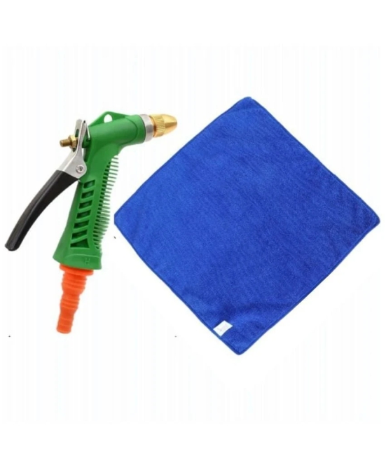 Mahek Accessories - Combo Of Water Spray Gun And Microfiber Cloth Plastic Gadget Tool Pack of 2