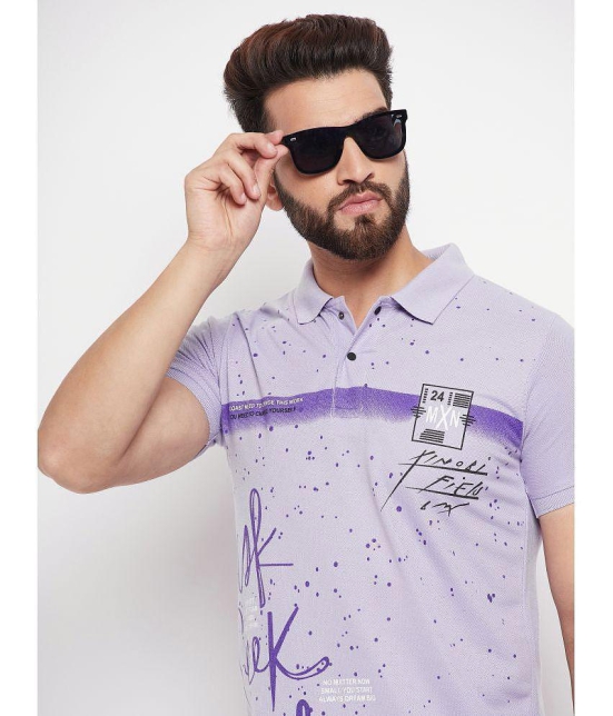 MXN - Lavender Cotton Blend Regular Fit Men's Polo T Shirt ( Pack of 1 ) - None