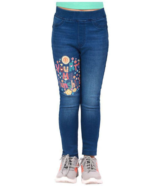 Naughty Ninos - Denim Blue Denim Girls Leggings ( Pack of 1 ) - None