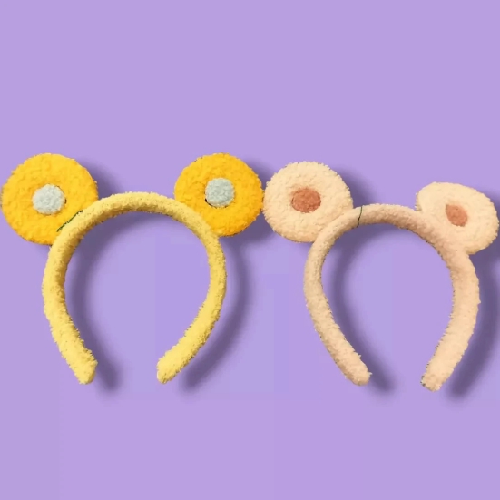 Round Shape Soft Cotton Hairband-Yellow