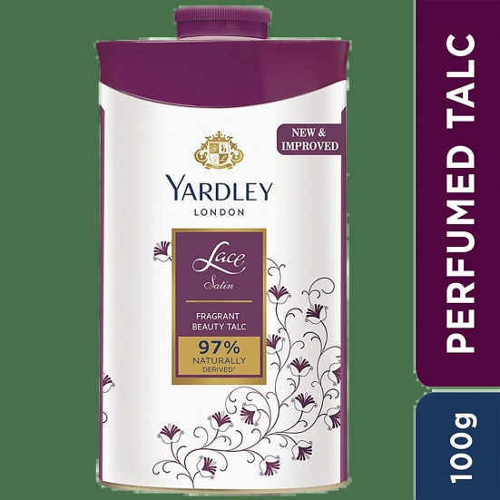 Yardley London Lace Satin Perfumed Talc for Women, 100g