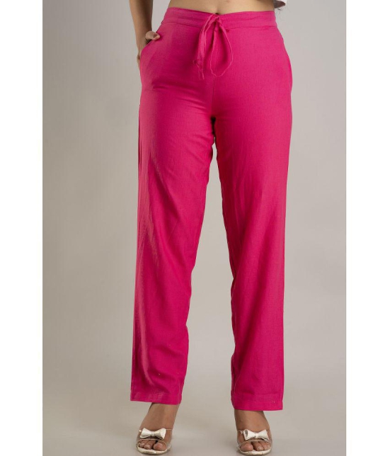 Doriya - Pink Cotton Blend Straight Womens Palazzos ( Pack of 1 ) - None