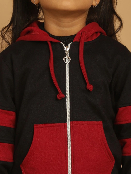 MINI & MING Girls Solid Hooded Sweatshirt