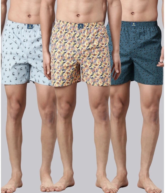 Joven Multi Boxer Shorts Cotton Mens Boxer- ( Pack of 3 ) - None