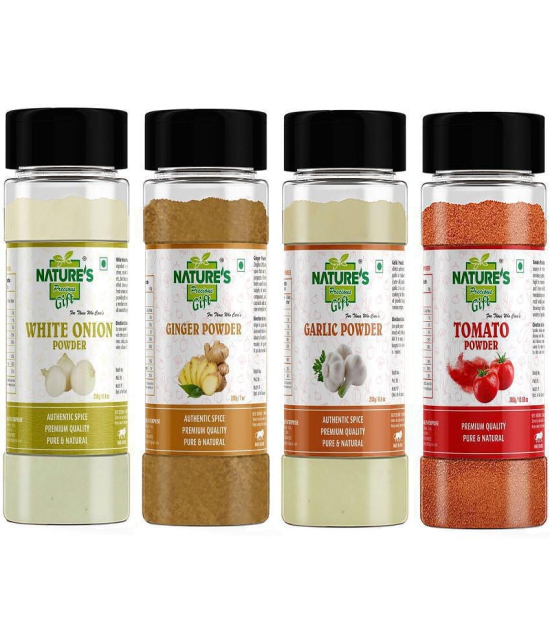 Natures Gift Onion Powder 250gm, Ginger Powder 200 gm, Garlic Powder 250 gm & Tomato Powder 300 gm - Ready To Cook Powder 1 kg