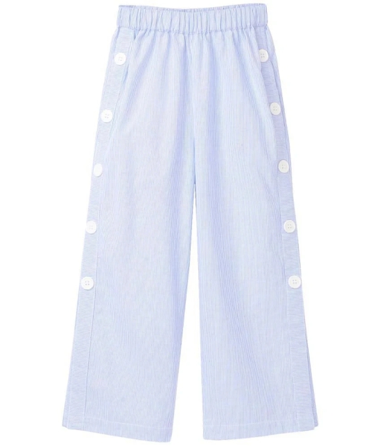 Cub McPaws Girls Blue Striped Culottes With Side Slits Palazzo|Fashion Wear |04-05Y (GW21PLZ020Blu_04-05Y) - 4-5 Years