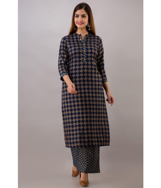 MAUKA - Blue Straight Rayon Womens Stitched Salwar Suit ( Pack of 1 ) - None