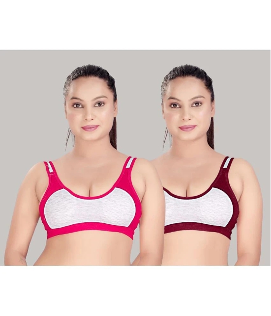 HAYA Multicolor Cotton Non Padded Womens Everyday Bra ( Pack of 2 ) - None