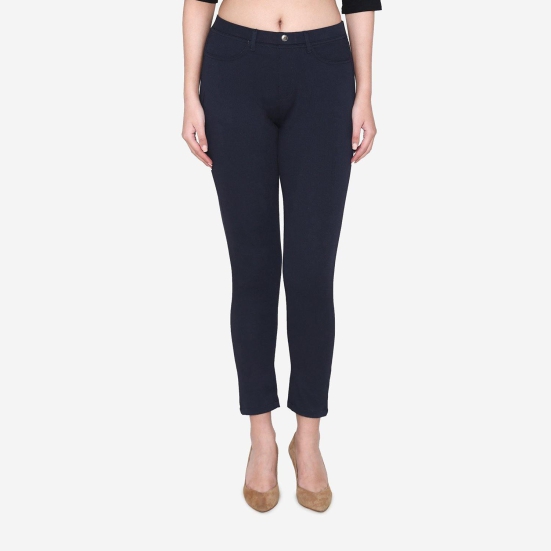 Women's  Cotton Stretchable Jeggings - Navy Navy XXL