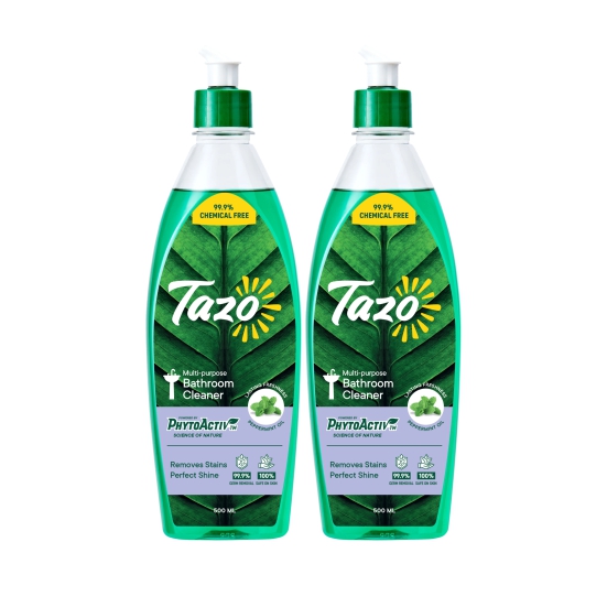 Tazo Chemical-Free Bathroom Cleaner with Peppermint, 500 ml - Pack of 2