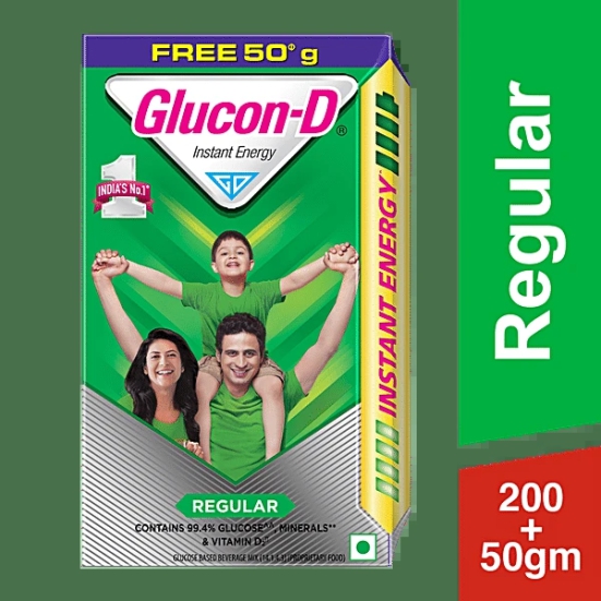 Glucon D Regular Instant Energy, 250 Gm