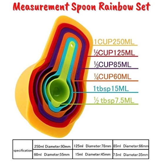 Cake Baking Tools Measuring Cups and Spoons Set, Egg Yoke Separator, Nail Art Carving Tool, Cake Scraper Smoother Dough Cutter, Silicone Food Writing Pen, Silicone Oil Brush 24Pcs