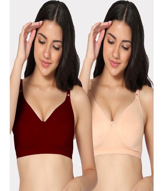 IN CARE LINGERIE - Multicolor Cotton Lightly Padded Women's Everyday Bra ( Pack of 2 ) - None