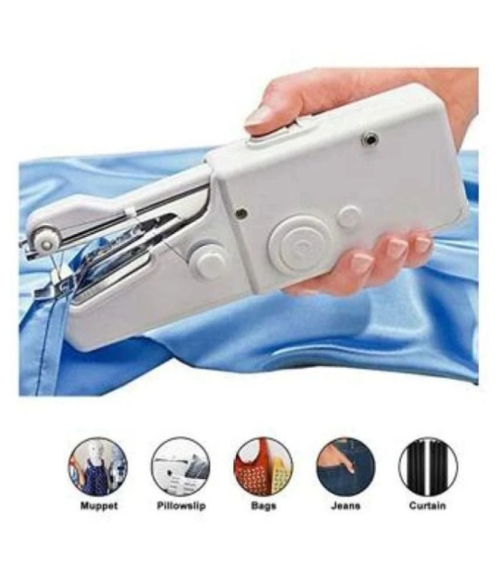 SACHIN SALES 1PC White Color Rectangle Hand-held Portable Multi-functional Electric Mini Sewing Machine