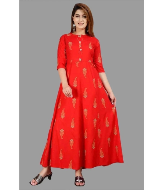 SIPET - Red Rayon Womens Anarkali Kurti ( Pack of 1 ) - None