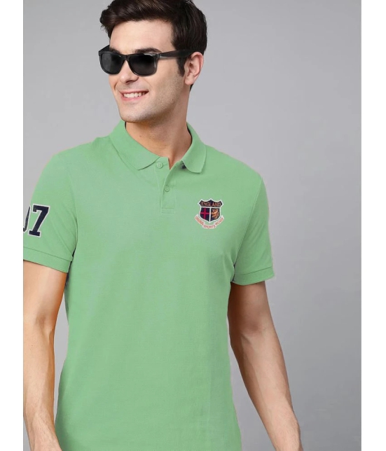 ADORATE - Green Cotton Blend Regular Fit Mens Polo T Shirt ( Pack of 1 ) - None