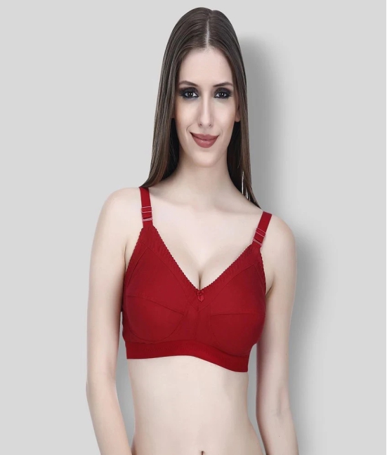 Elina - Maroon Cotton Non - Padded Womens Everyday Bra ( Pack of 1 ) - None