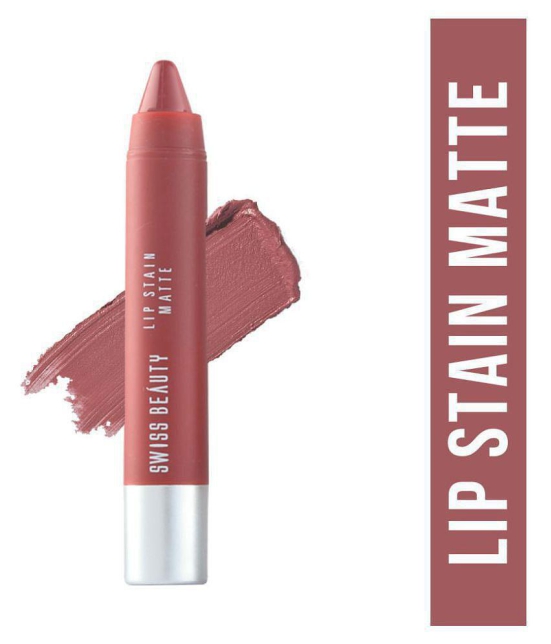 Swiss Beauty Lip Stain Matte Lipstick Lipstick (Hot Nude), 3gm