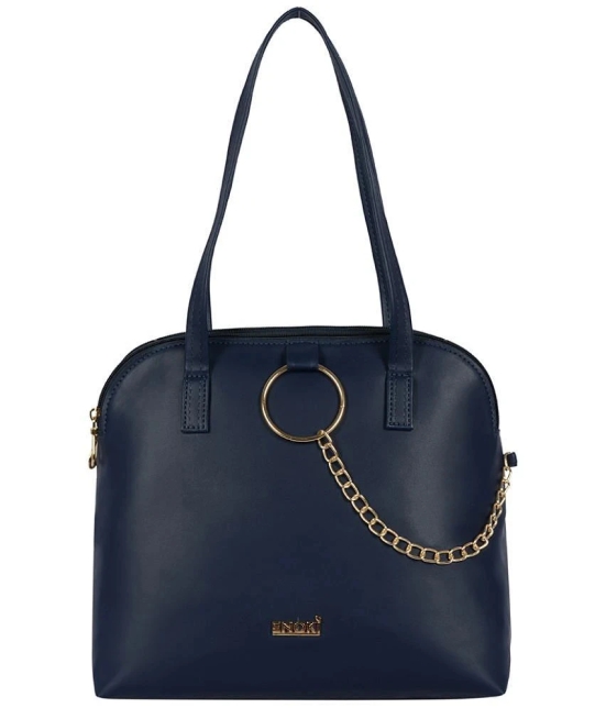 Enoki - Blue Faux Leather Shoulder Bag - Blue